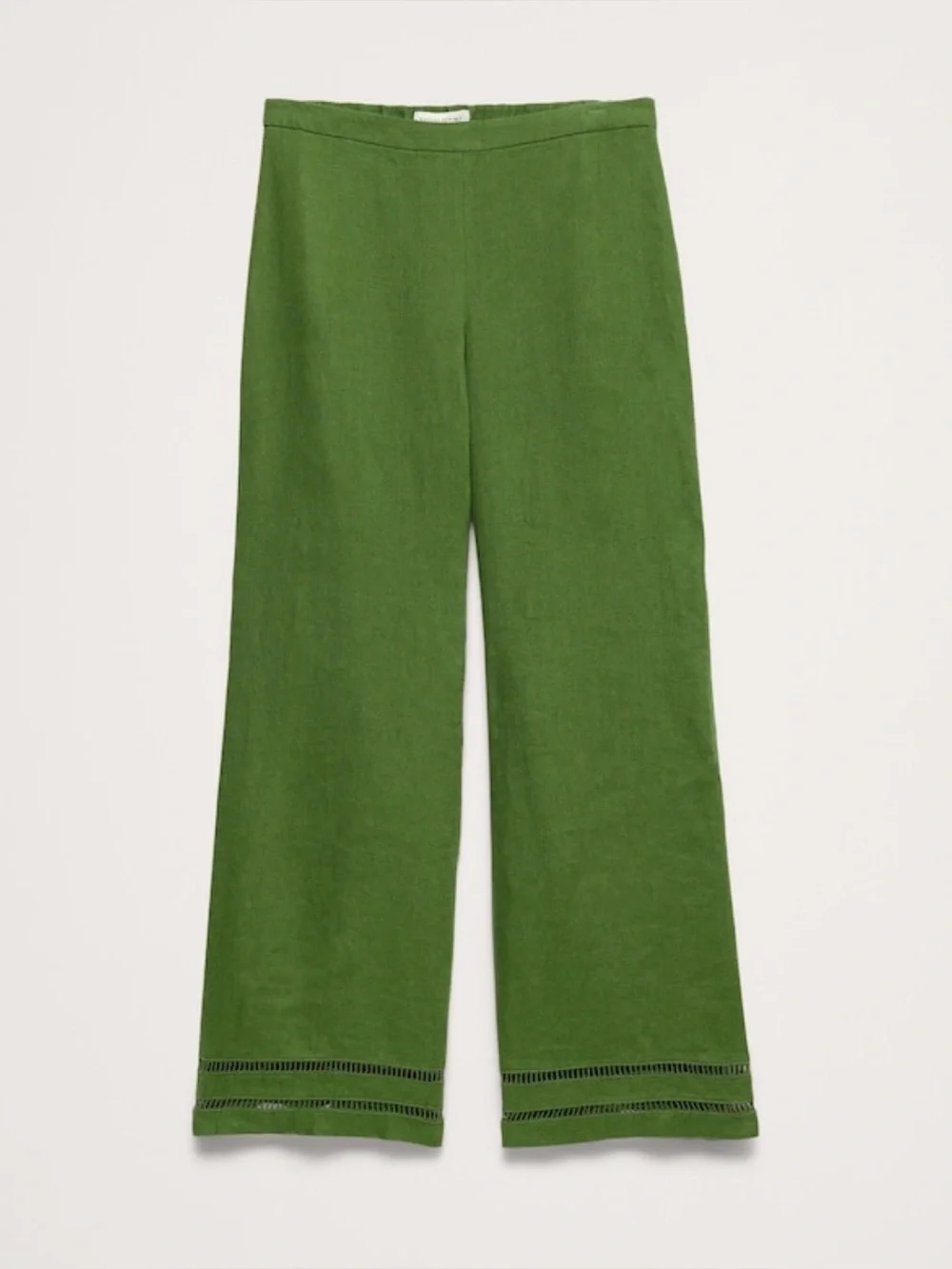 NWT Banana Republic Mid Rise Kick Flare Linen Ankle Cactus Green Pant Sz 8.